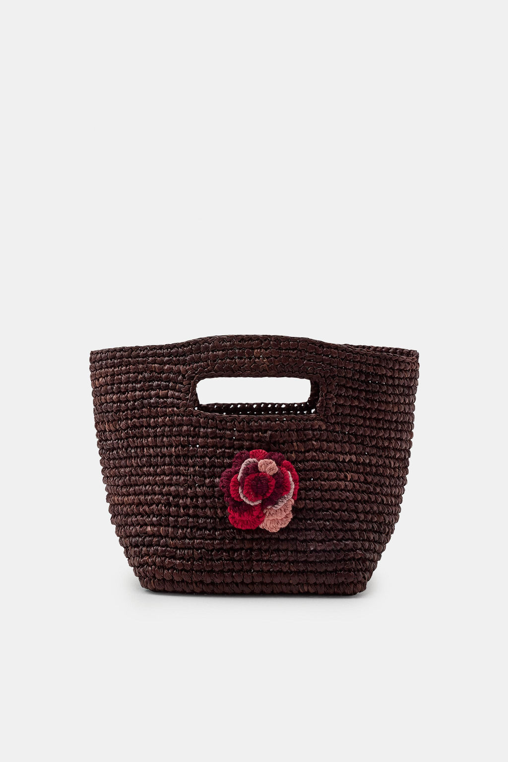MINI BOLSO RAFIA FLOR CROCHET / Marr?n - Zara фото 3