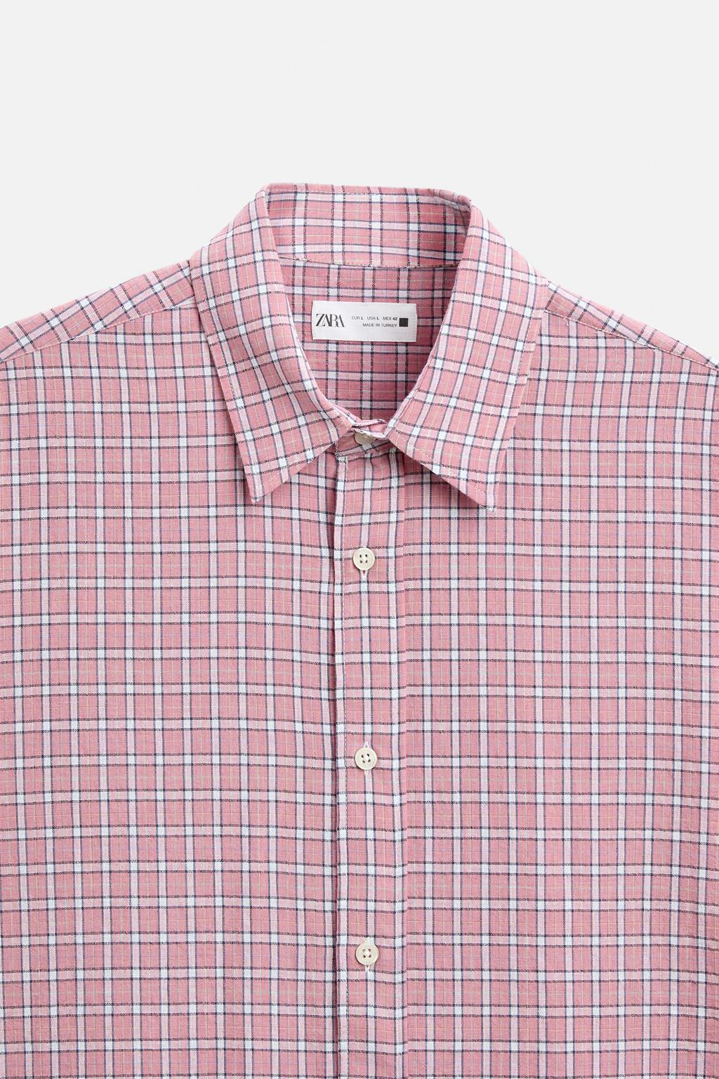 LIGHTWEIGHT CHECK SHIRT - Zara фото 8