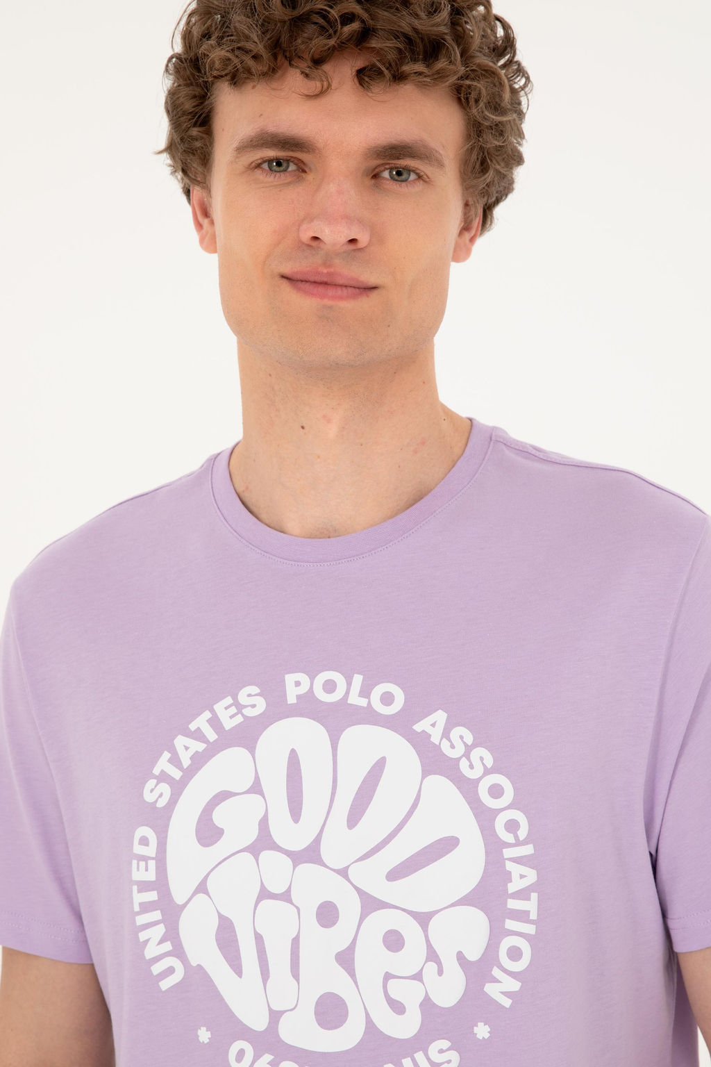 Футболка U.S. Polo Assn сиреневая из хлопка  фото 9