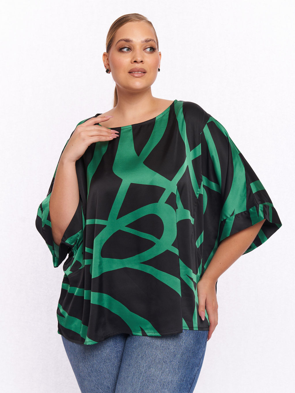 Блузка атласная BL06237ORN43