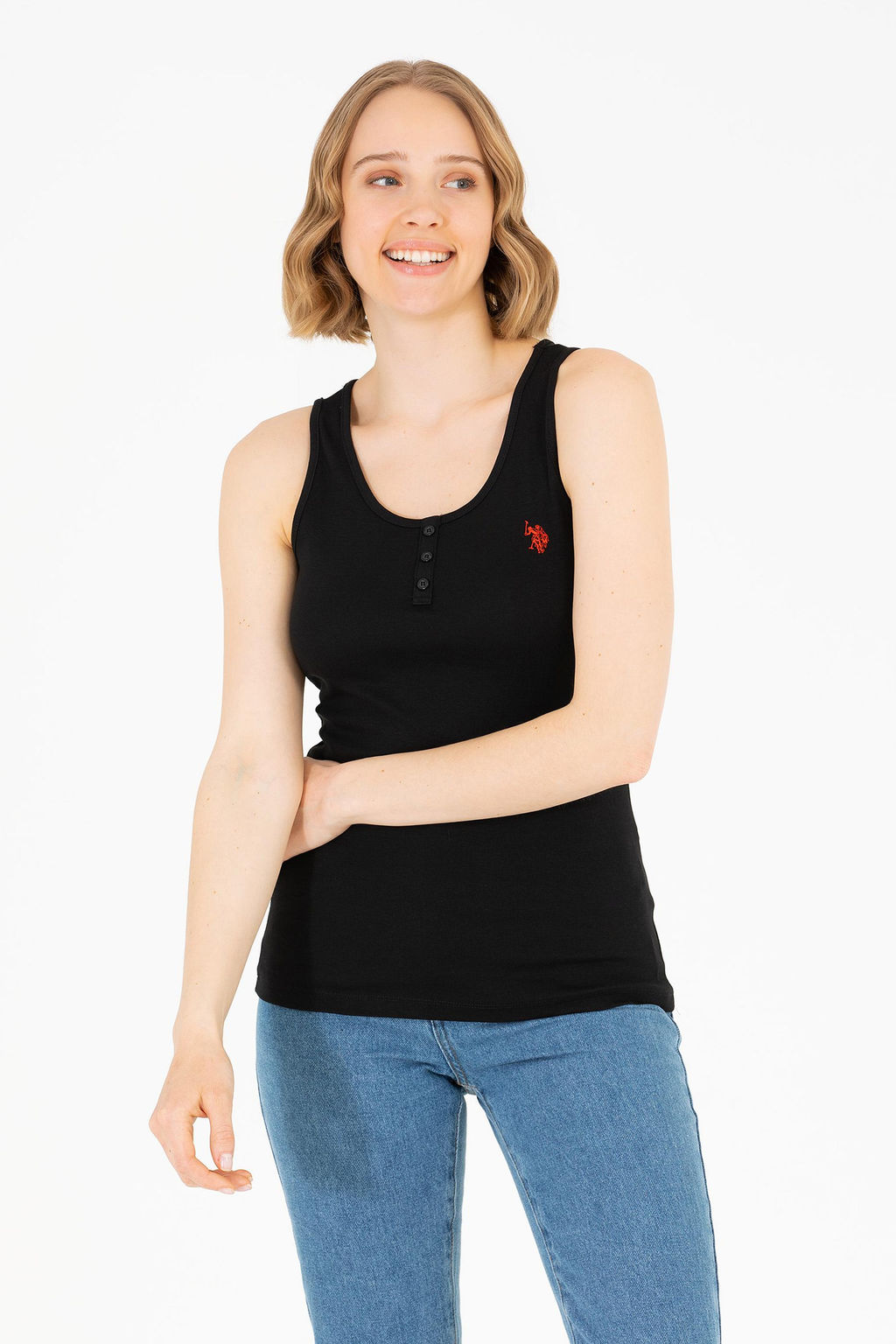Женская черная футболка Basic - U.s. polo assn фото 8