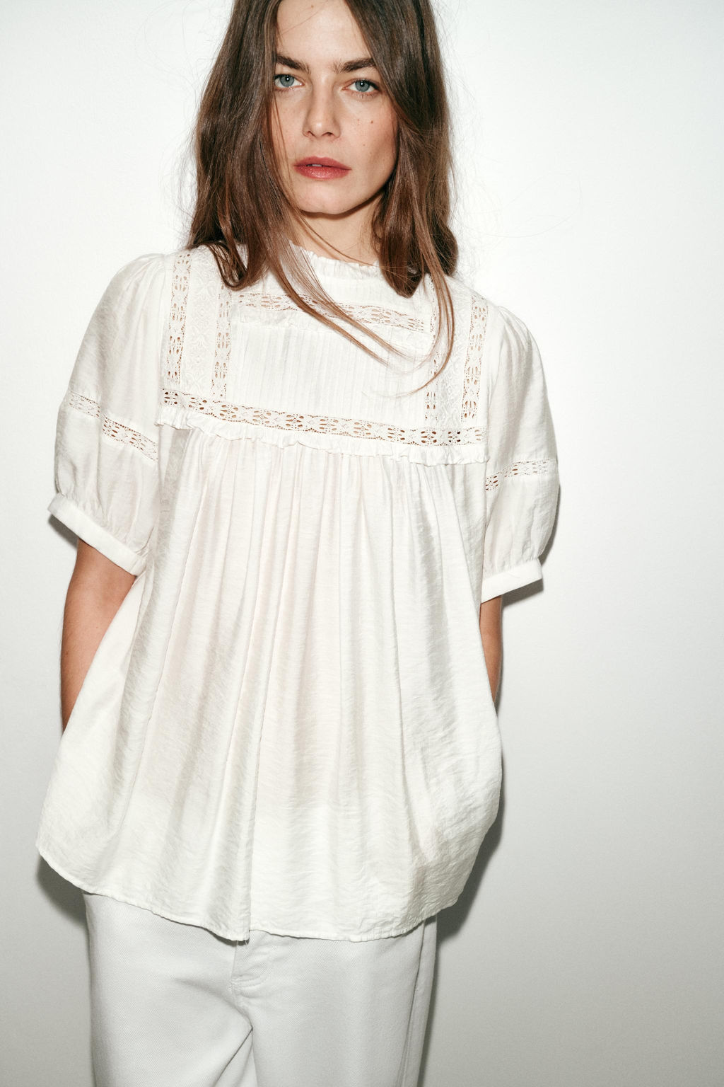 ROMANTIC BALLOON SLEEVE BLOUSE - Zara фото 14
