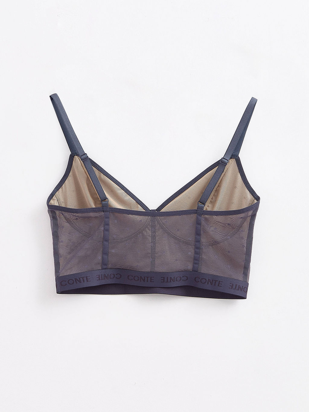 CONTE MESH&DOTS LBE 2299 Бюстье в мелкую сетку с рисунком точки deep grey - Conte elegant фото 5