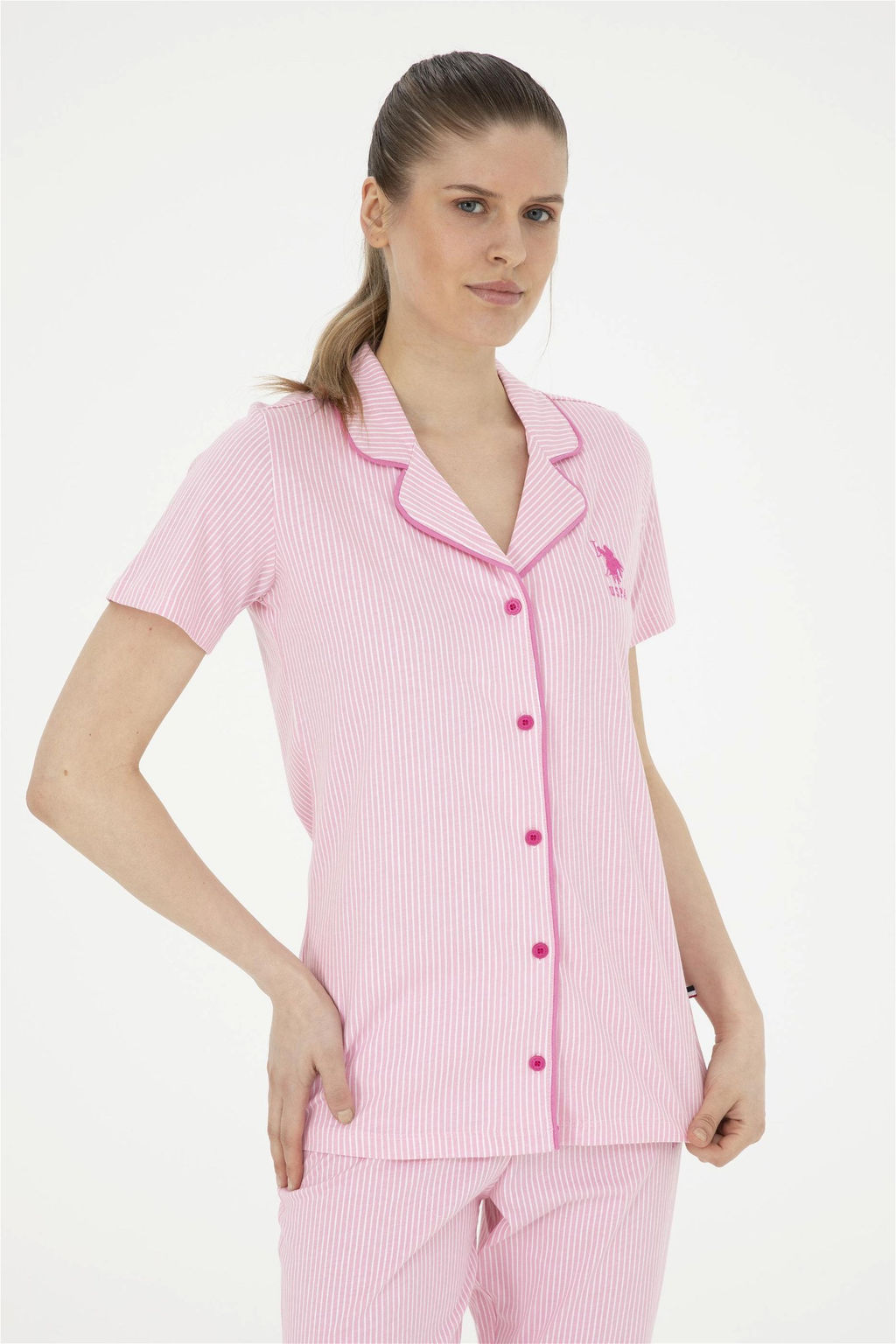 Женский розовый пижамный комплект Неожиданная скидка в корзине - U.s. polo assn фото 3