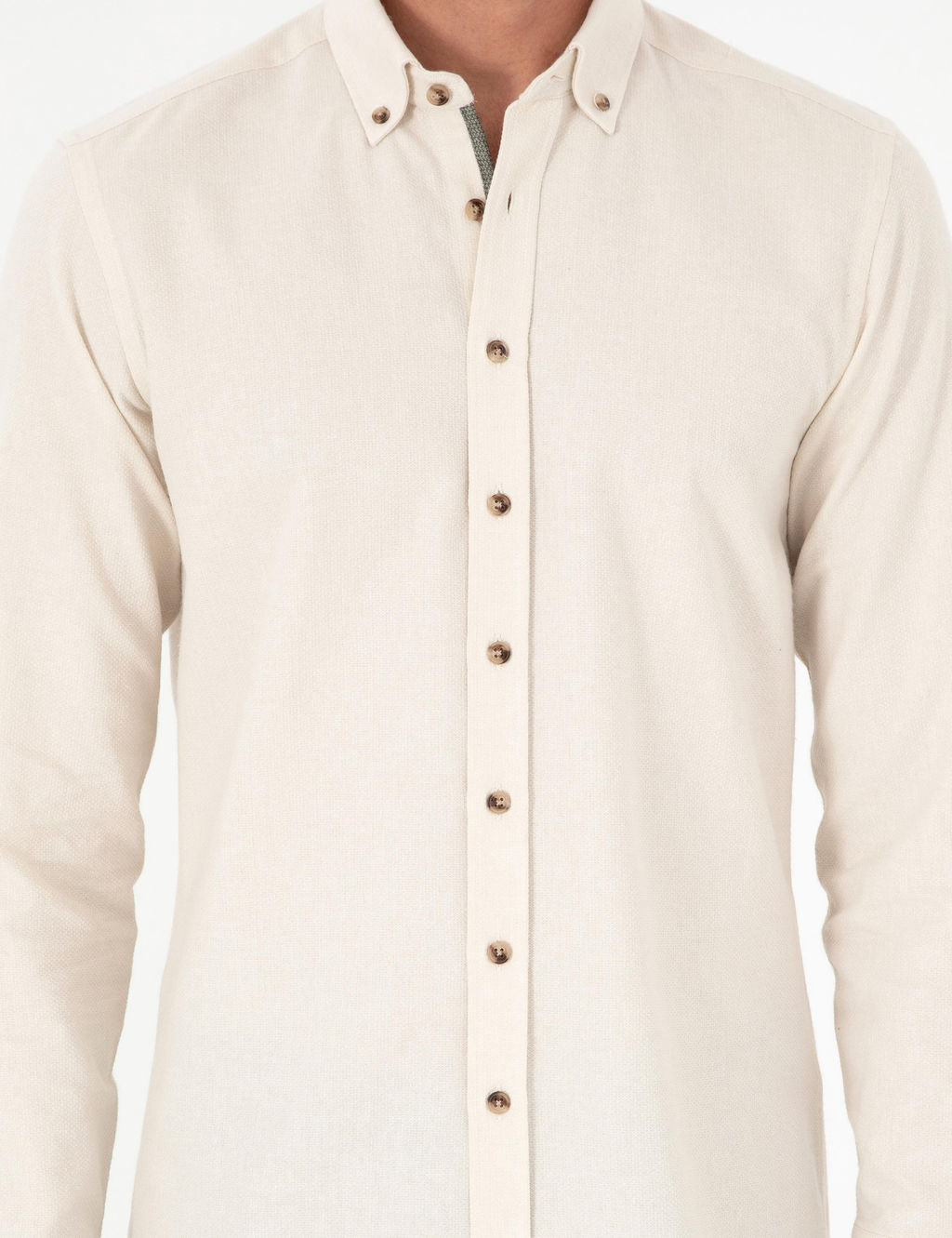 Рубашка Pierre Cardin Slim Fit бежевый длинный рукав