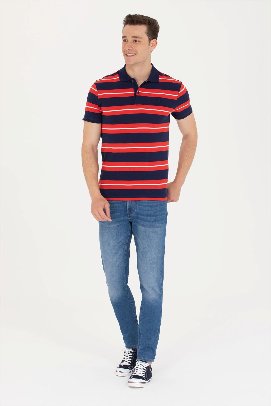 U. S. Polo Assn Мужская темно-синяя футболка с воротником-поло - U.s. polo assn фото 11