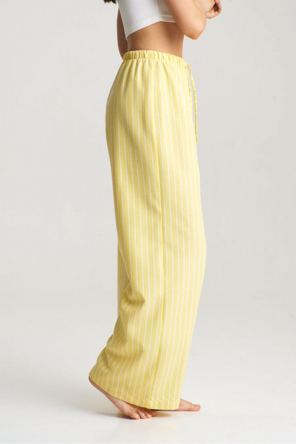Брюки на шнурке в полоску Yellow - Erist store фото 4