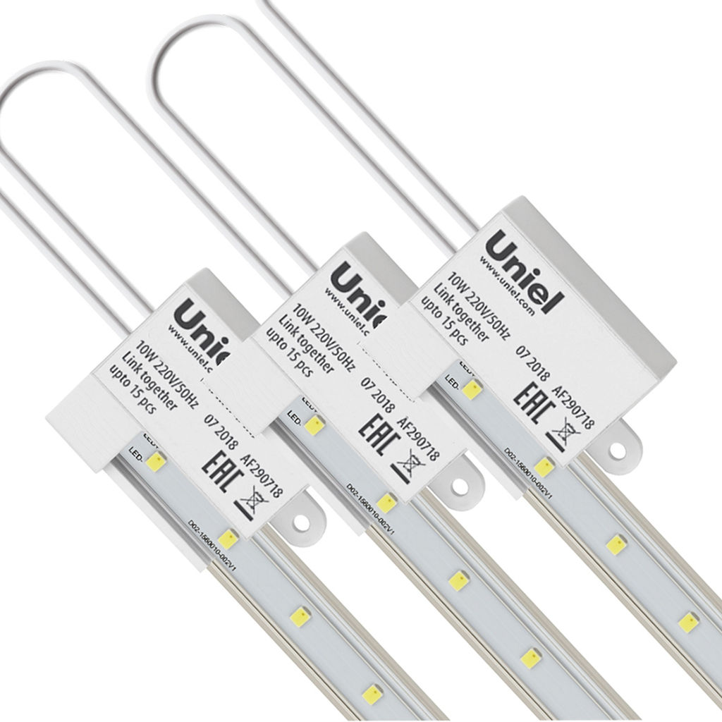 ULY-P90-10W/SPFR/K IP65 AC220V CLEAR KIT03 Светильник для растений светодиодный линейный, 600мм. Спектр для фотосинтеза. В составе набора из 3-х штук. TM Uniel