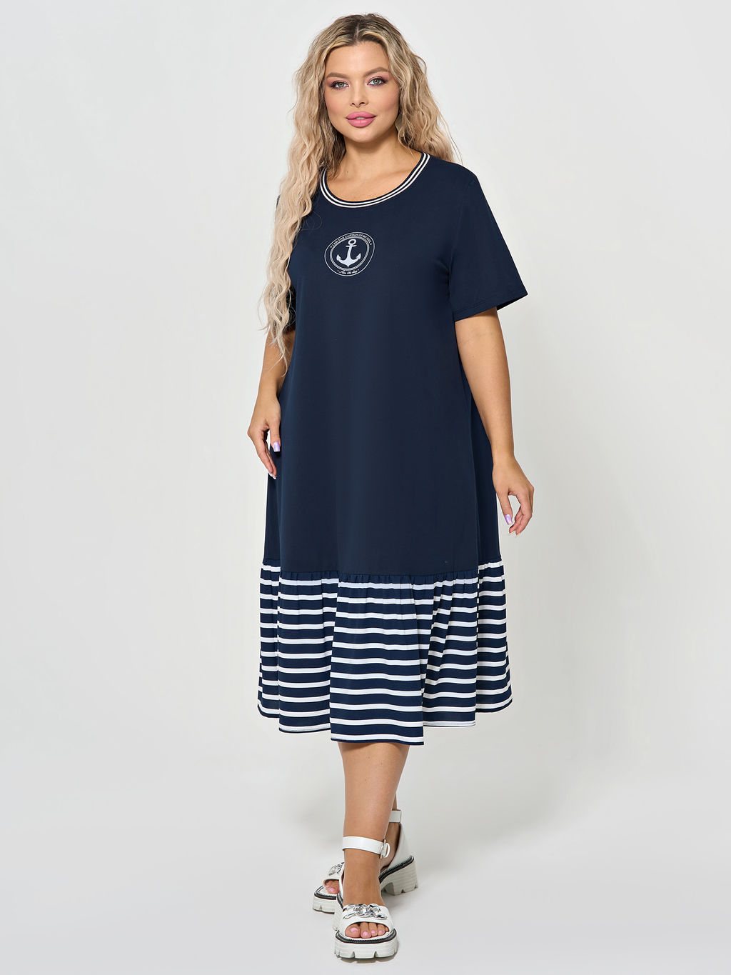 Платье 0387-1с темно-синий