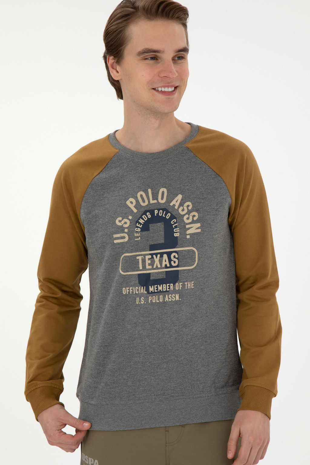 Мужской свитшот антрацитового меланжа Неожиданная скидка в корзине - U.s. polo assn фото 3