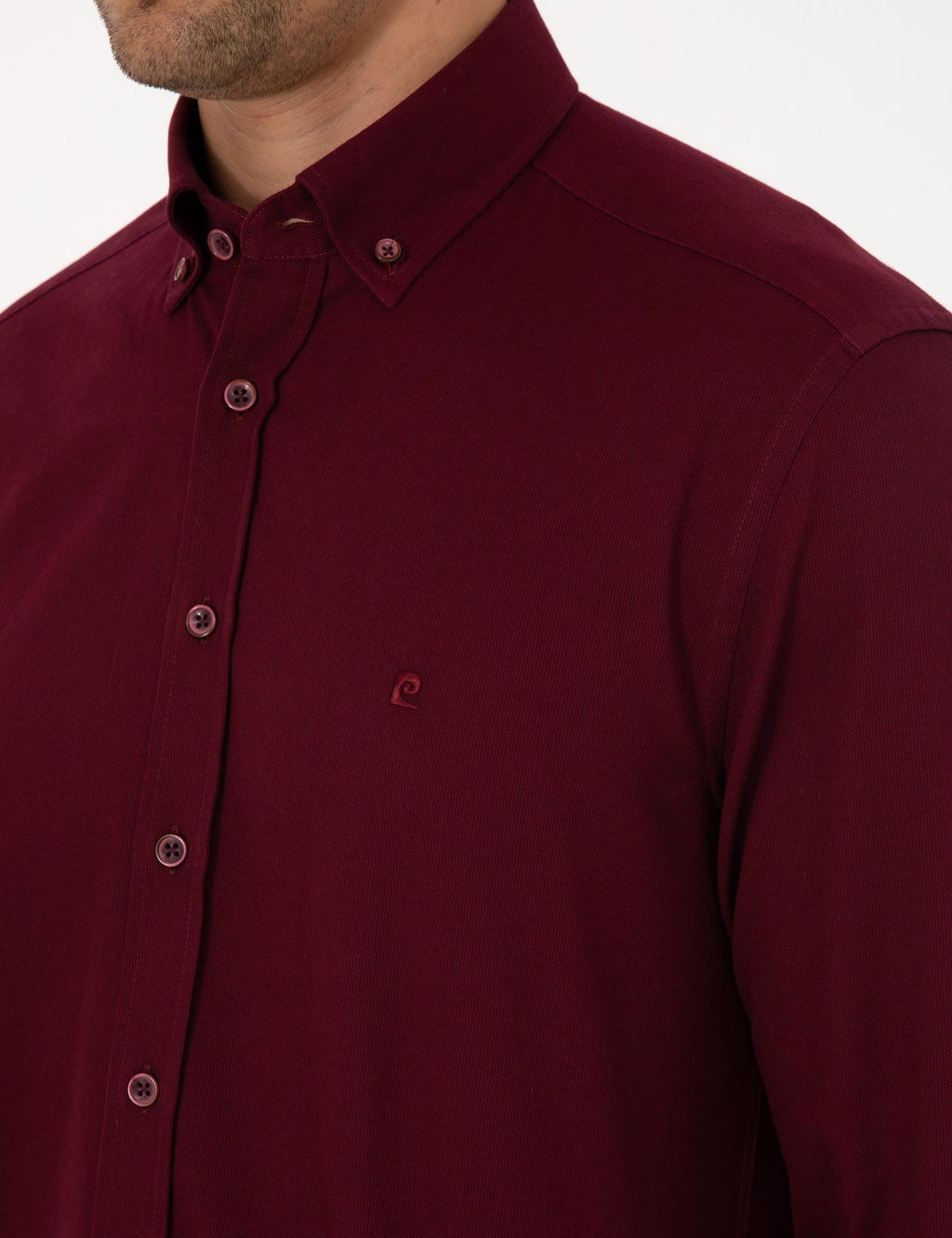 Bordo Regular Fit Uzun Kollu G_mlek