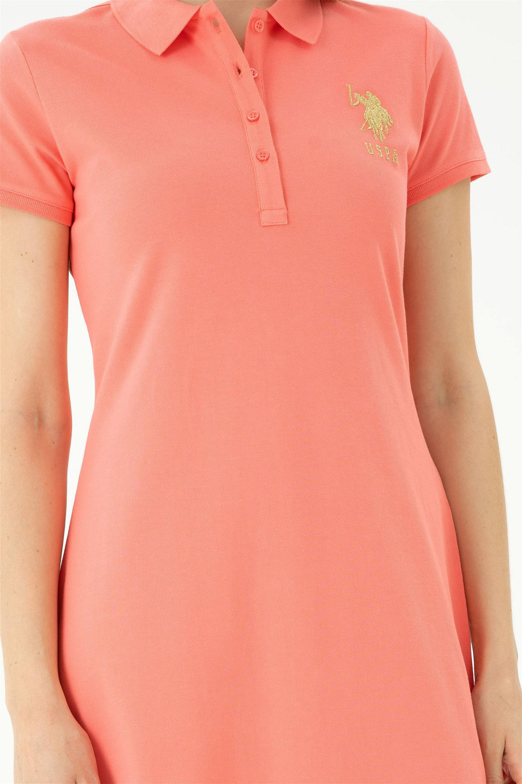 Женское трикотажное платье цвета лосося - U.s. polo assn фото 12