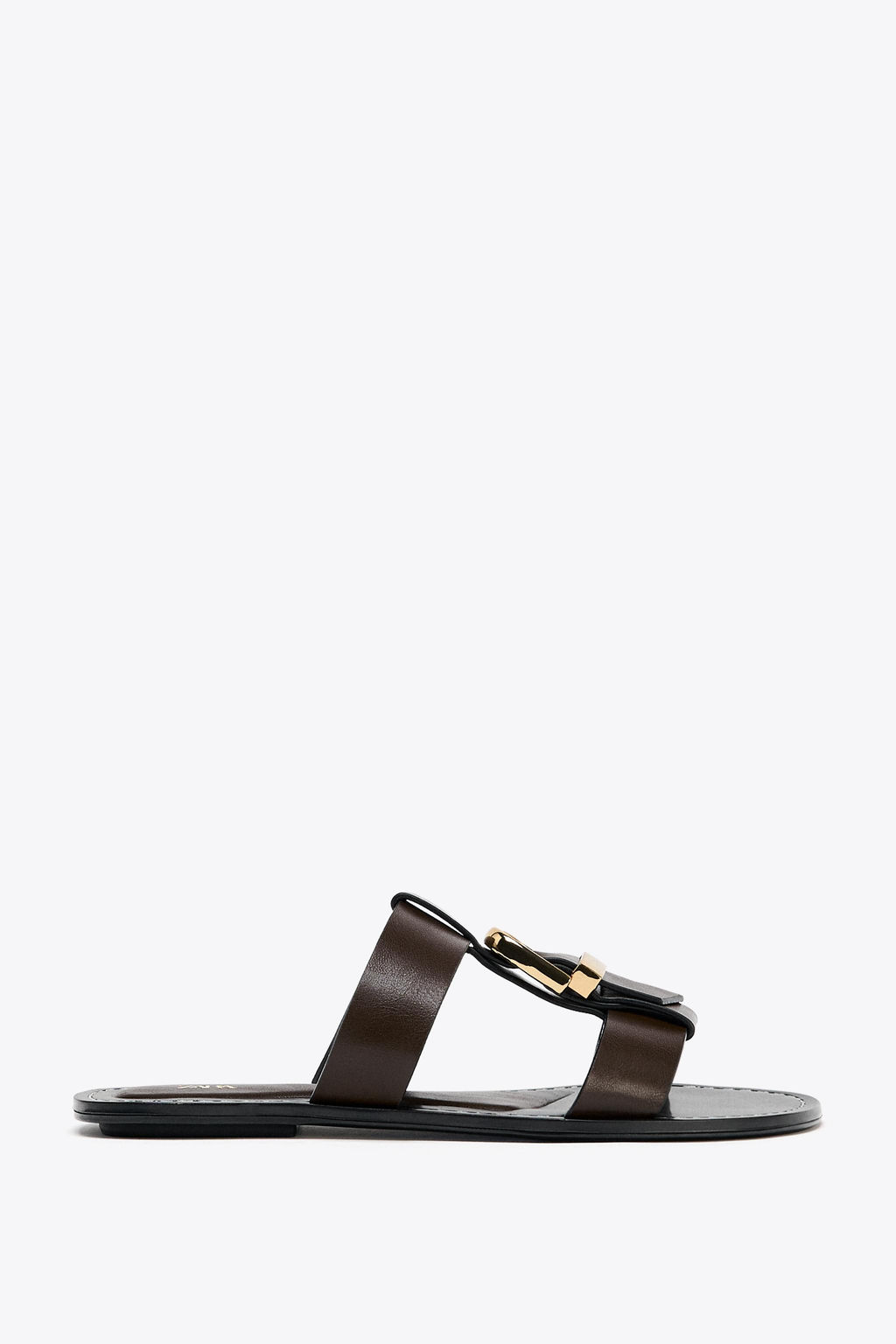 DOUBLE-STRAP FLAT SANDALS WITH BUCKLE - Zara фото 13