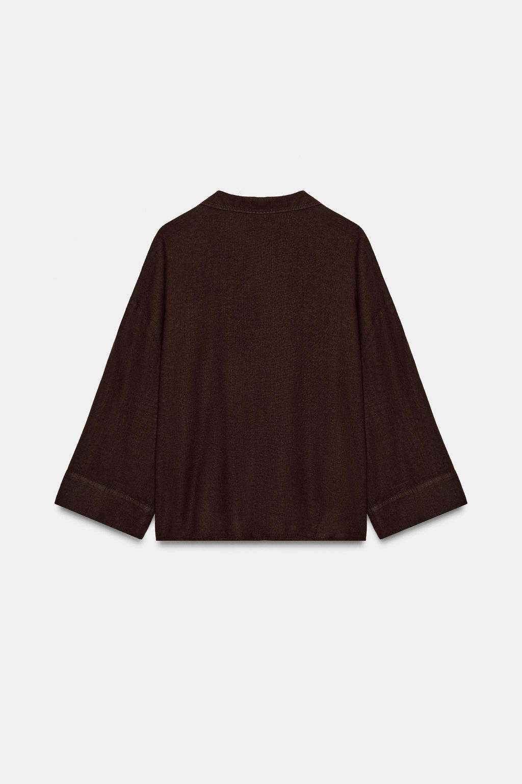 CAMISA FLUIDA CON LINO / Marr?n - Zara фото 7