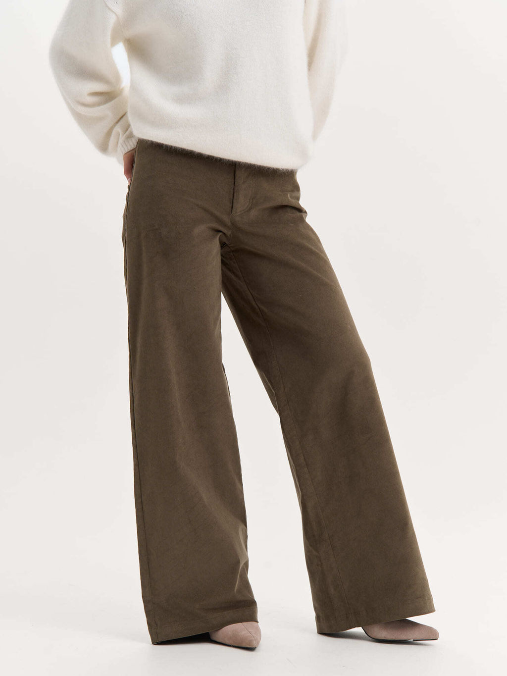 Брюки вельветовые "Хаки" женские