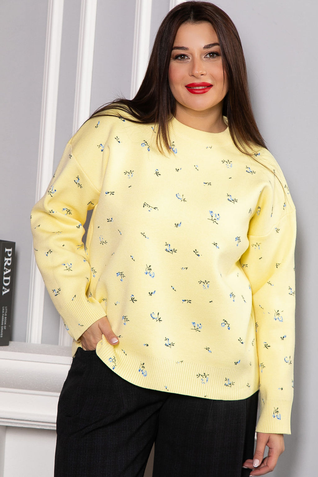 Свитер оверсайз Анита (лимонный) Б14758-1М
