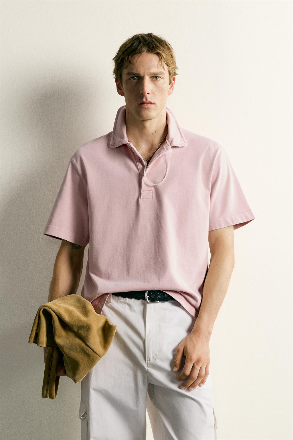 POLO ESTRUCTURA REGULAR FIT / Rosa / Blanco - Zara фото 2