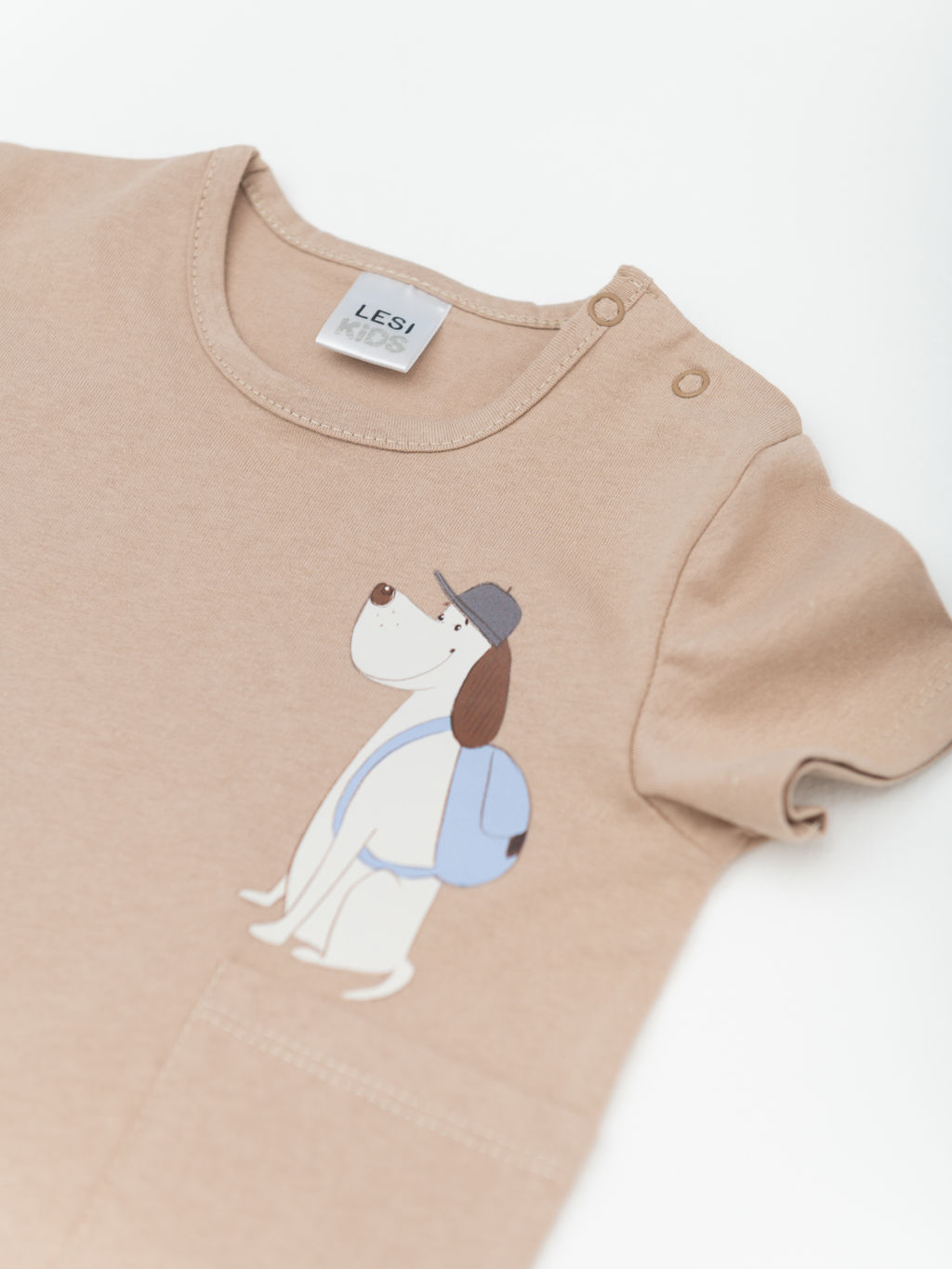 Футболка из тонкого хлопка, беж/синий - Lesi kids фото 15
