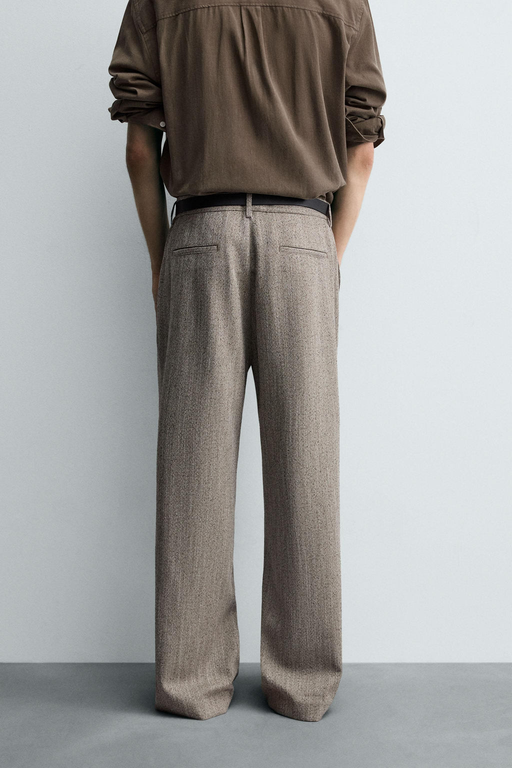 HERRINGBONE TEXTURED TROUSERS - Zara фото 3
