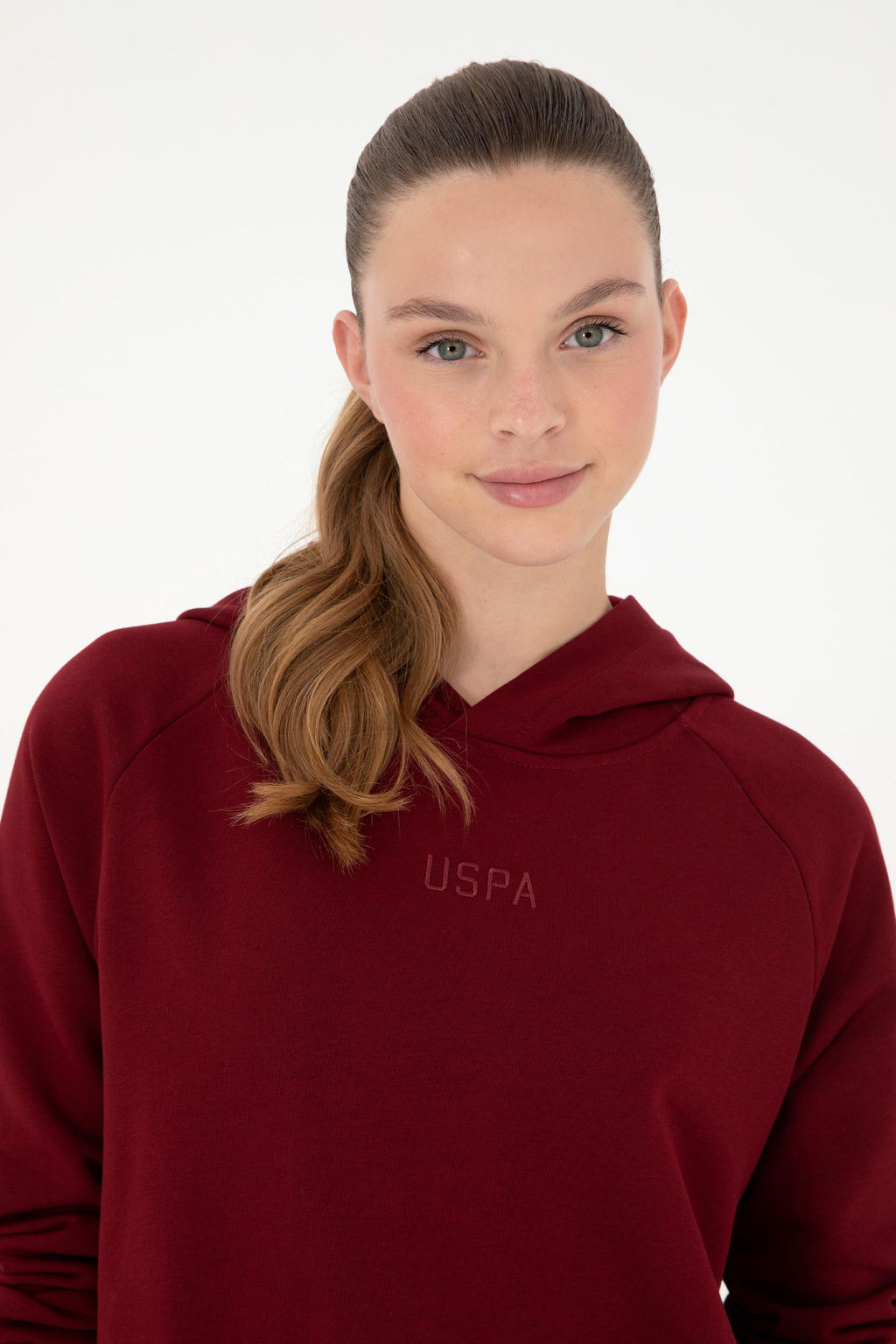 Женский бордово-красный свитшот Неожиданная скидка в корзине - U.s. polo assn фото 2