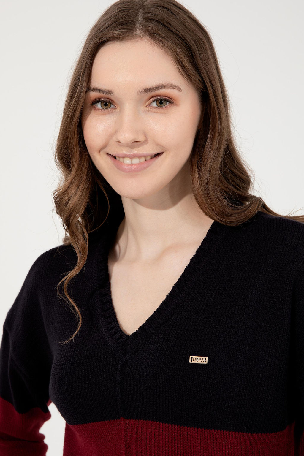 Женский темно-синий свитер с v-образным вырезом Неожиданная скидка в корзине - U.s. polo assn фото 10