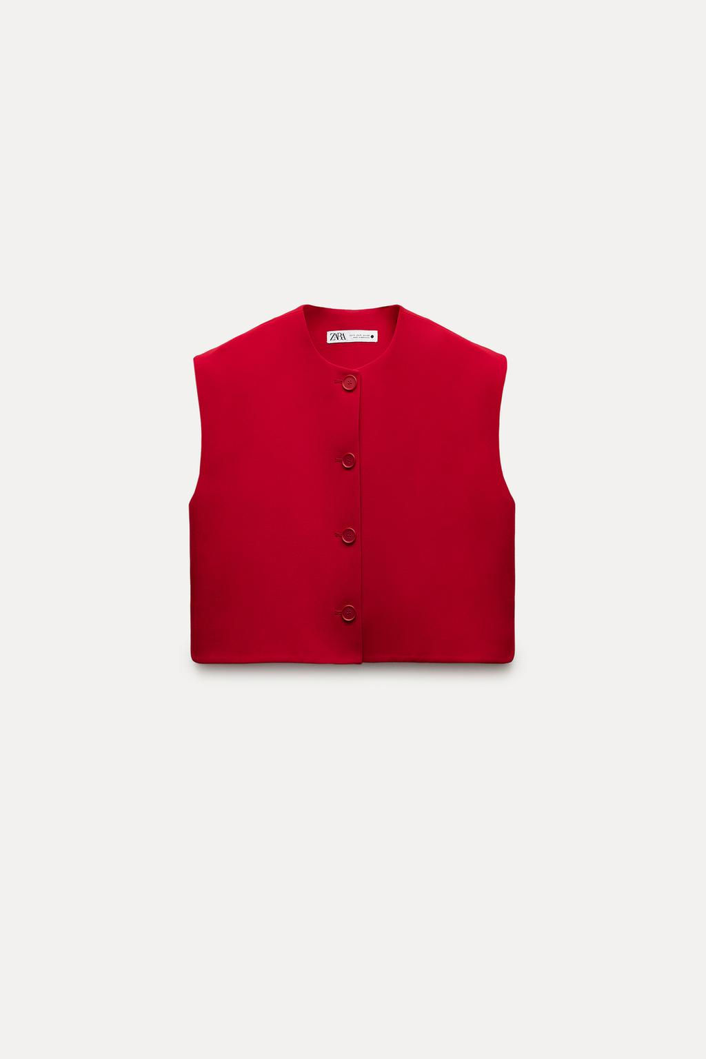 ZW COLLECTION BUTTONED WAISTCOAT TOP - Zara фото 8