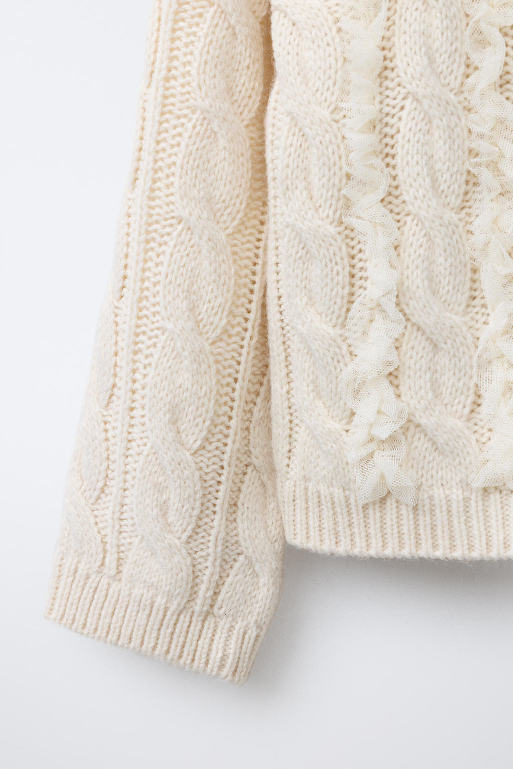 CABLE-KNIT TULLE SWEATER - Zara фото 4