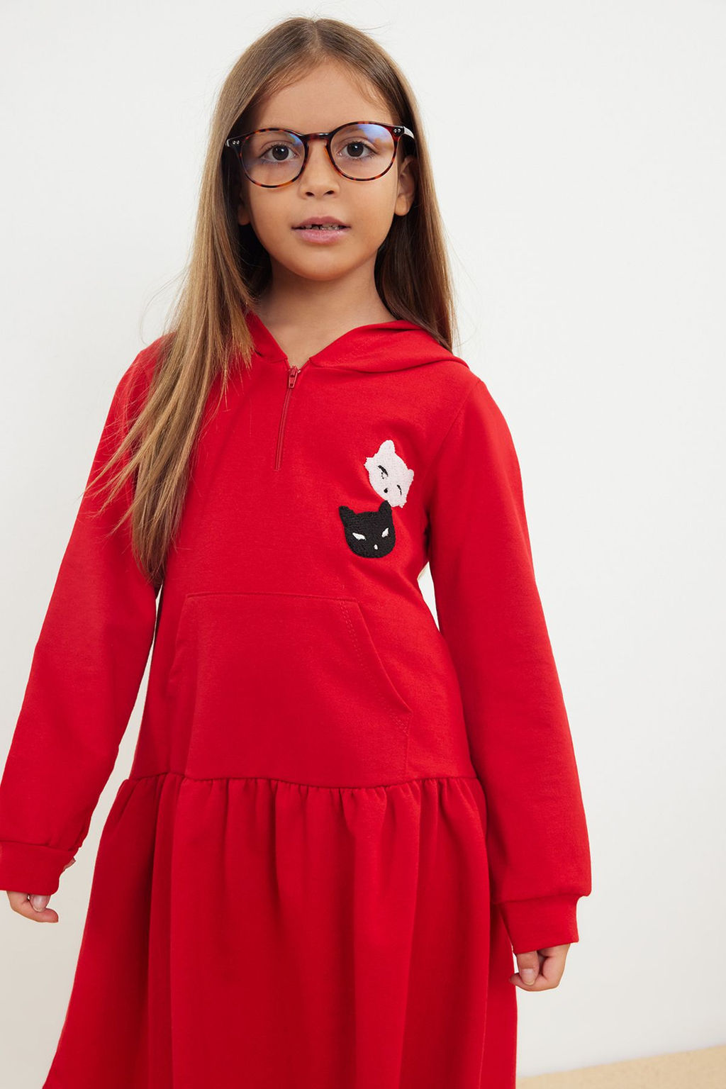 Pudra K?z Cocuk Regular Animal Orme Elbise TKDAW25EL00014 - Trendyolmilla фото 11