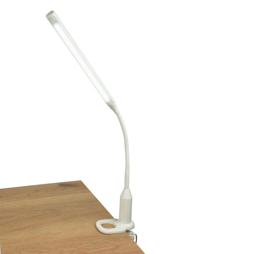 TLD-572 White/LED/500Lm/4500K/Dimmer Светильник настольный светодиодный на струбцине, 7W. Сенсорный выключатель. Диммер. Белый. ТМ Uniel