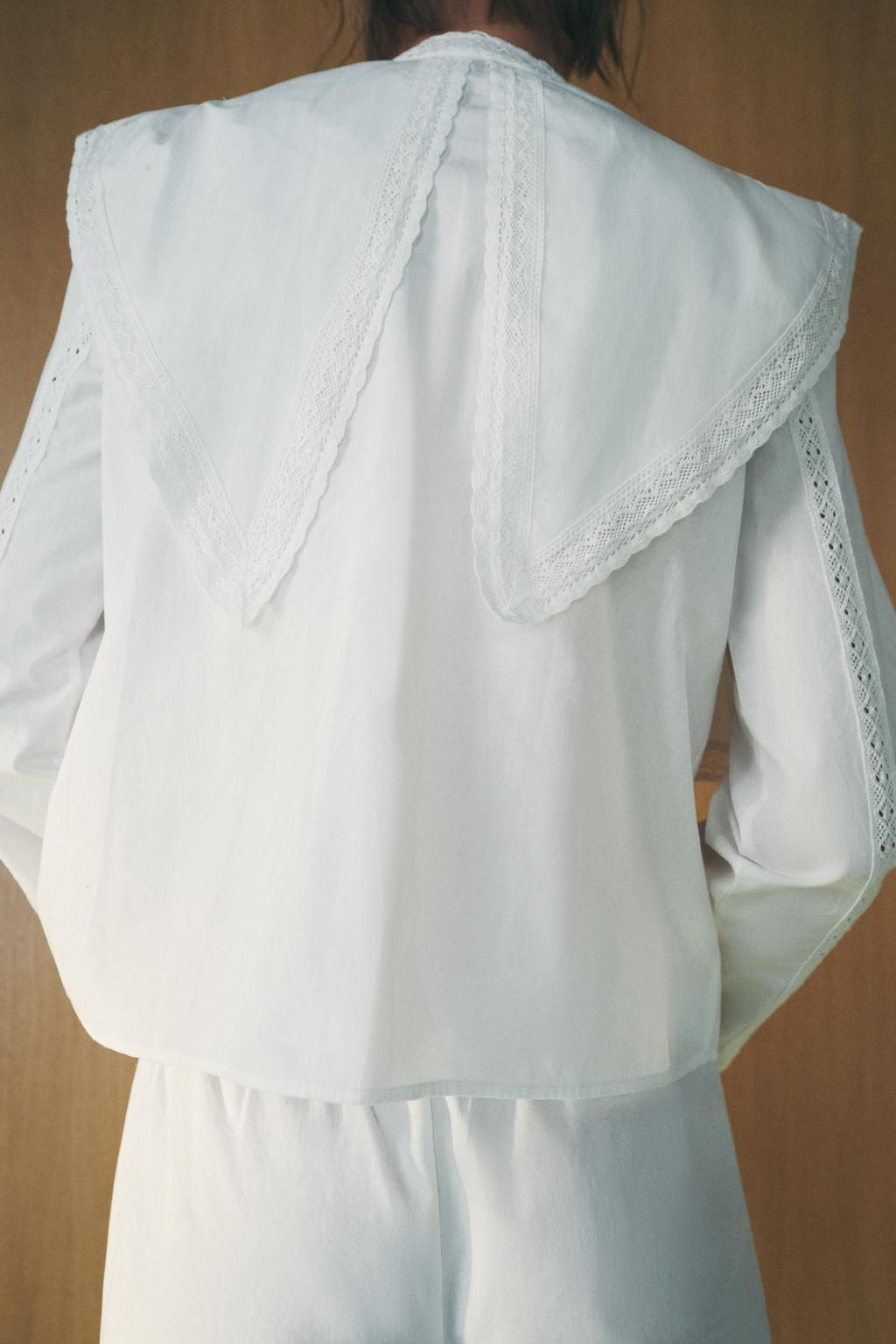 LACE COTTON SHIRT - Zara фото 4
