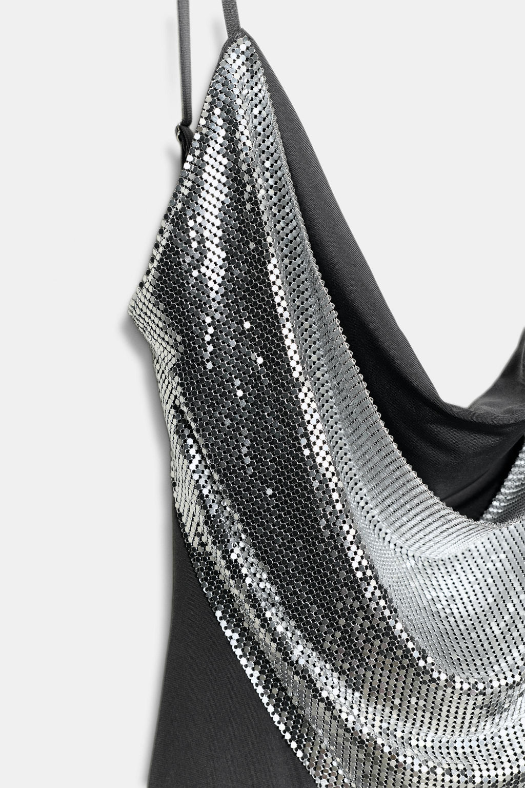 VESTIDO COMBINADO MALLA / Plomo oscuro - Zara фото 7