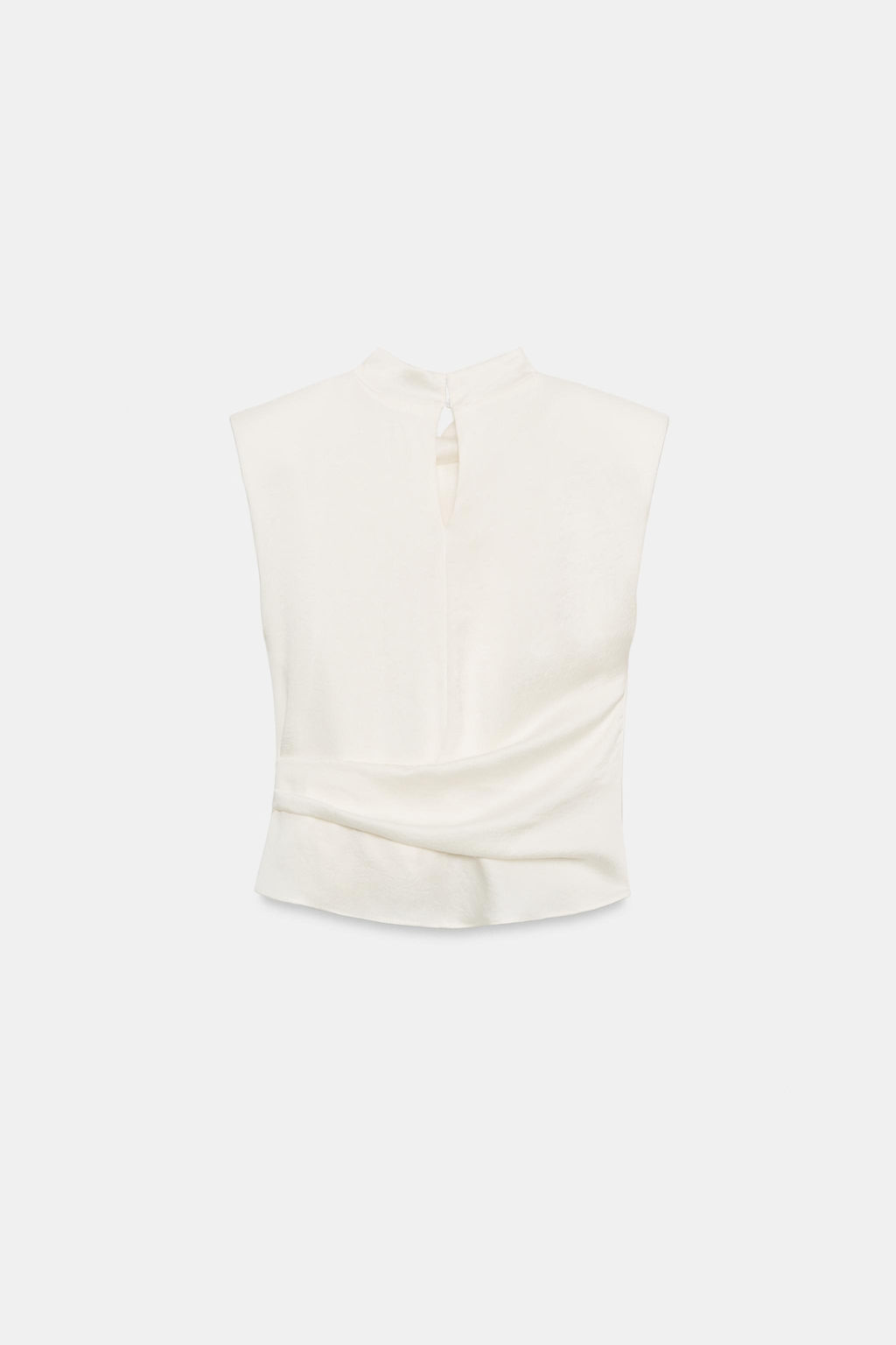 TOP SATINADO HOMBRERAS NUDO / Crudo - Zara фото 6