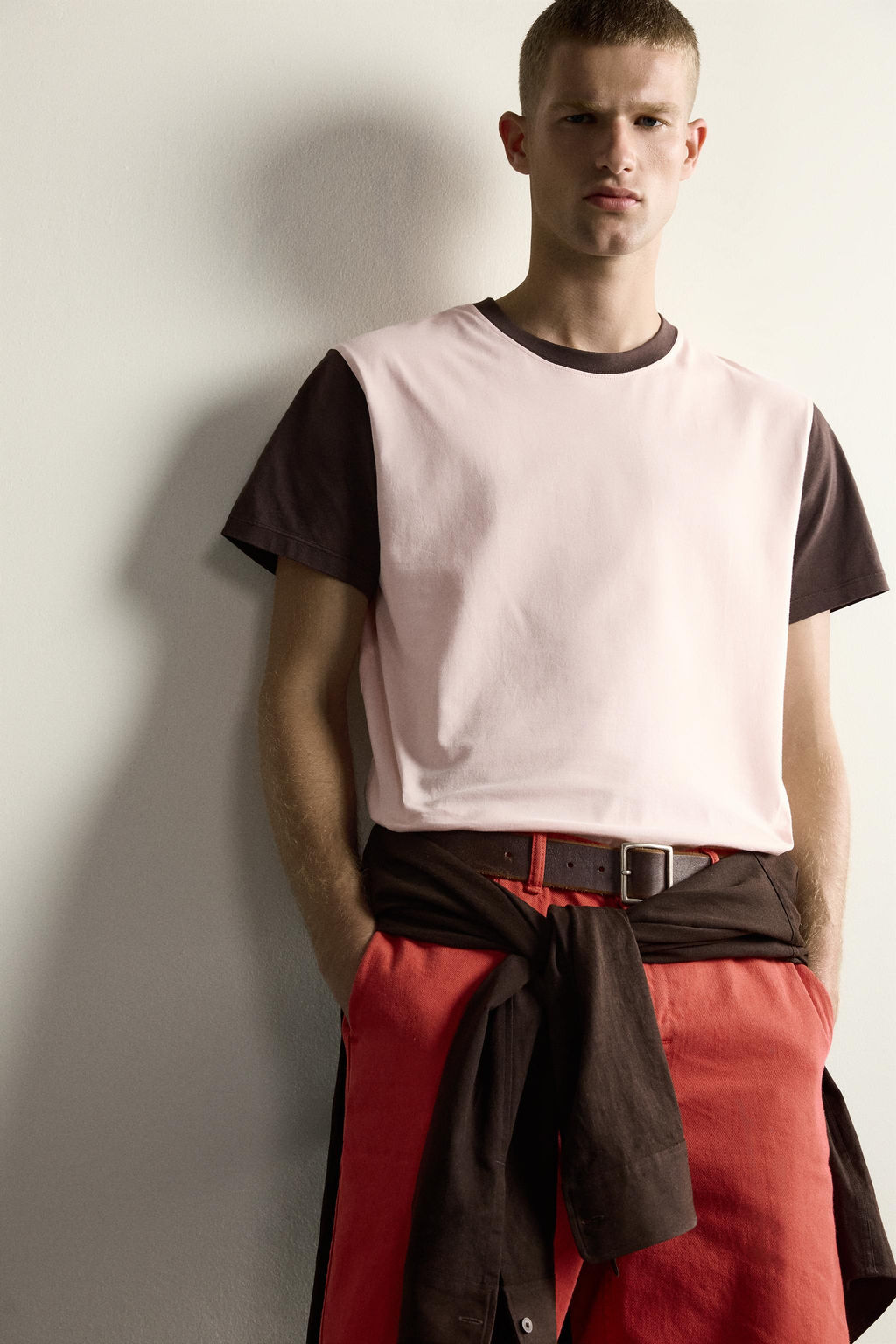 CAMISETA REGULAR FIT COLOR BLOCK / Rosa palo - Zara фото 6