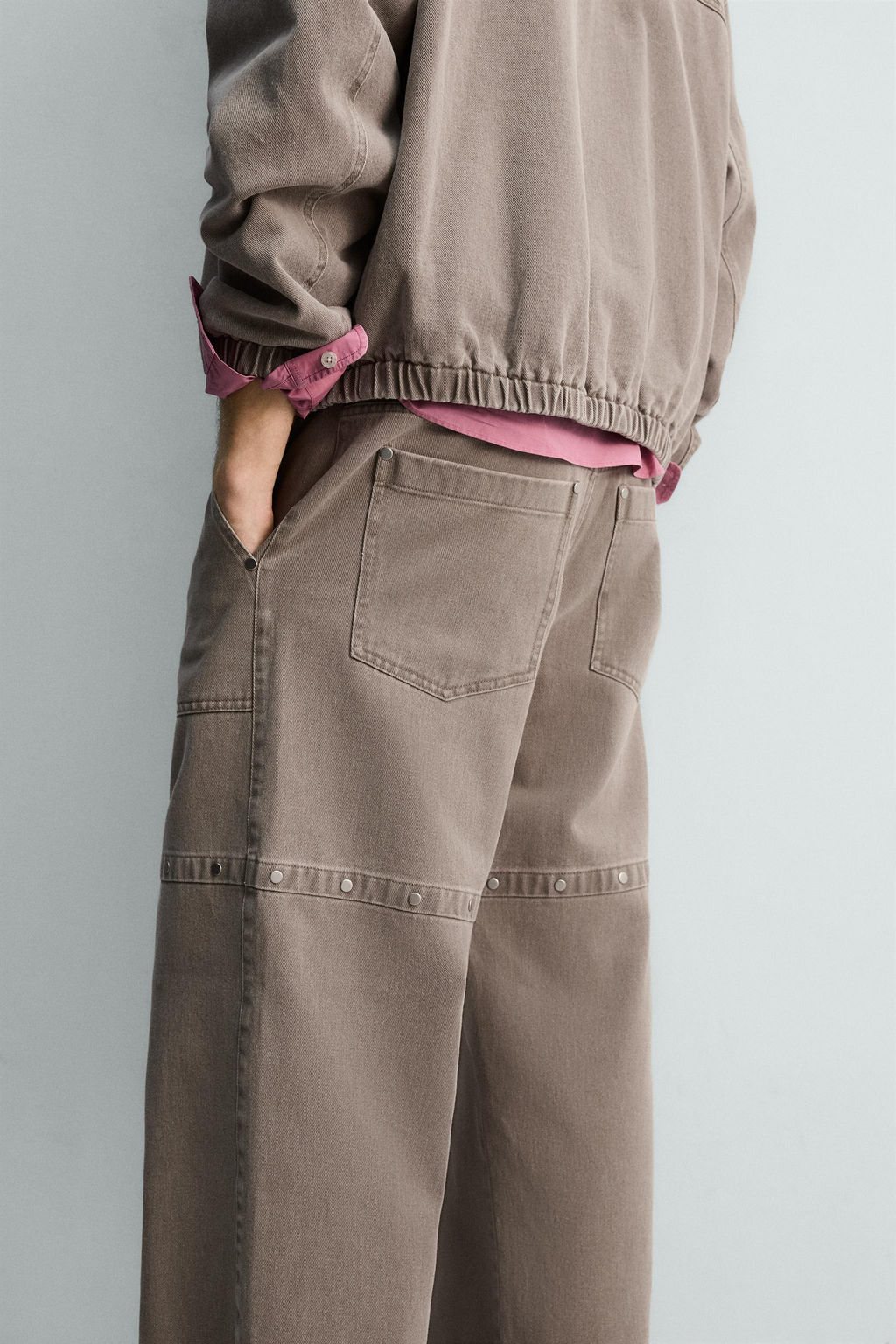 LIMITED EDITION RELAXED FIT TROUSERS WITH STUDS - Zara фото 7