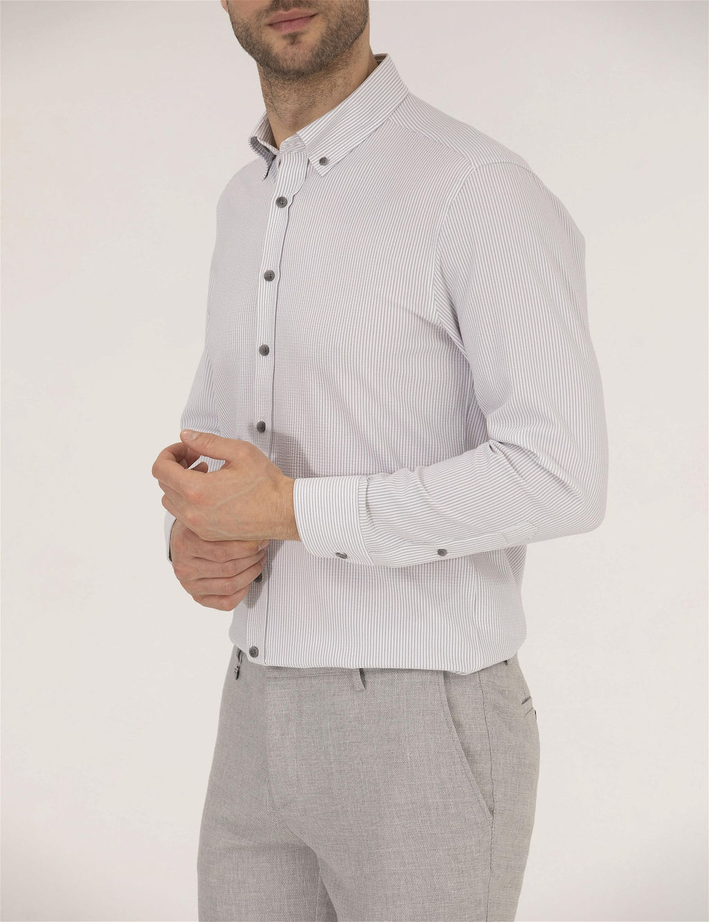 Antrasit Slim Fit Uzun Kollu G_mlek - Pierre cardin фото 6