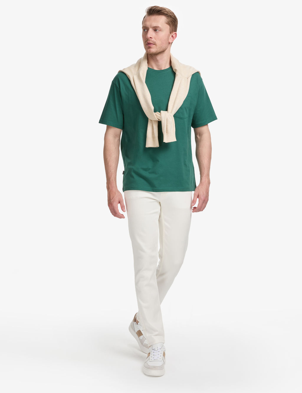 Koyu Ye_il Comfort Fit %100 Pamuk Bisiklet Yaka Basic Ti__rt