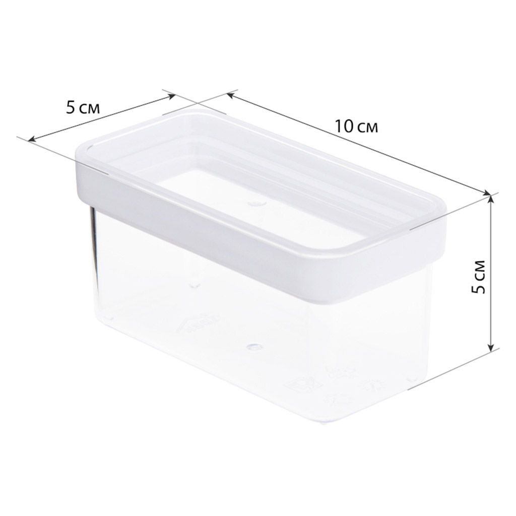 Контейнер для специй пластмассовый Степ 120мл, 10х5х5см, белый (Россия) - Домашняя мода фото 4