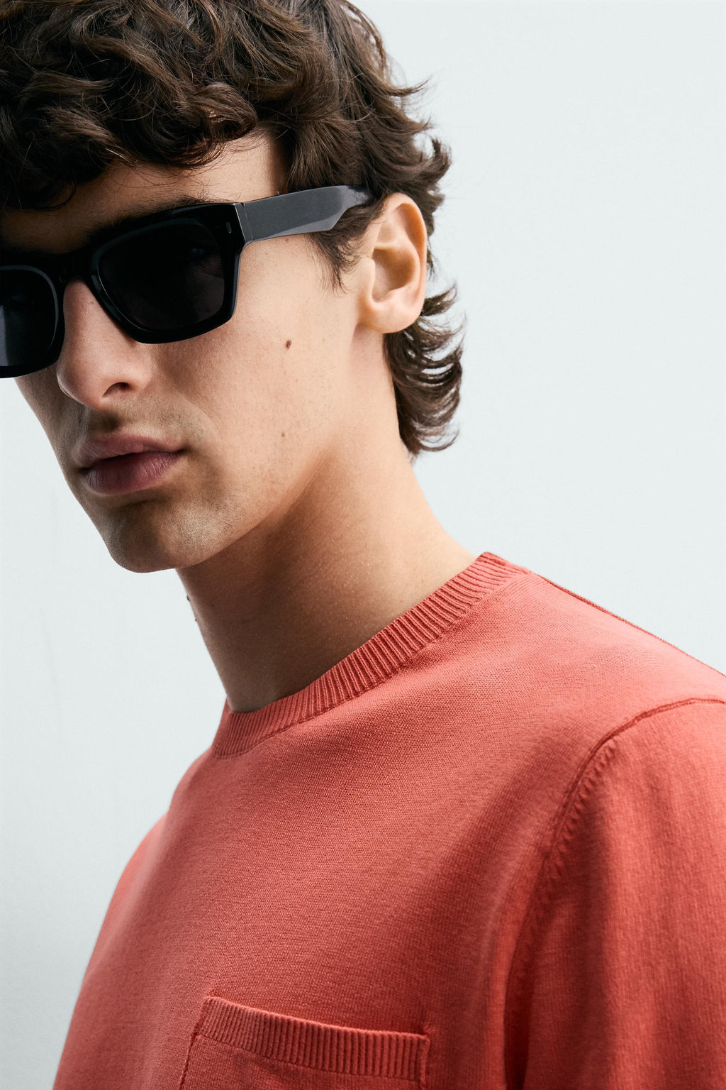 CAMISET PUNTO REGULAR FIT ALGOD?N / Rojo - Zara фото 5