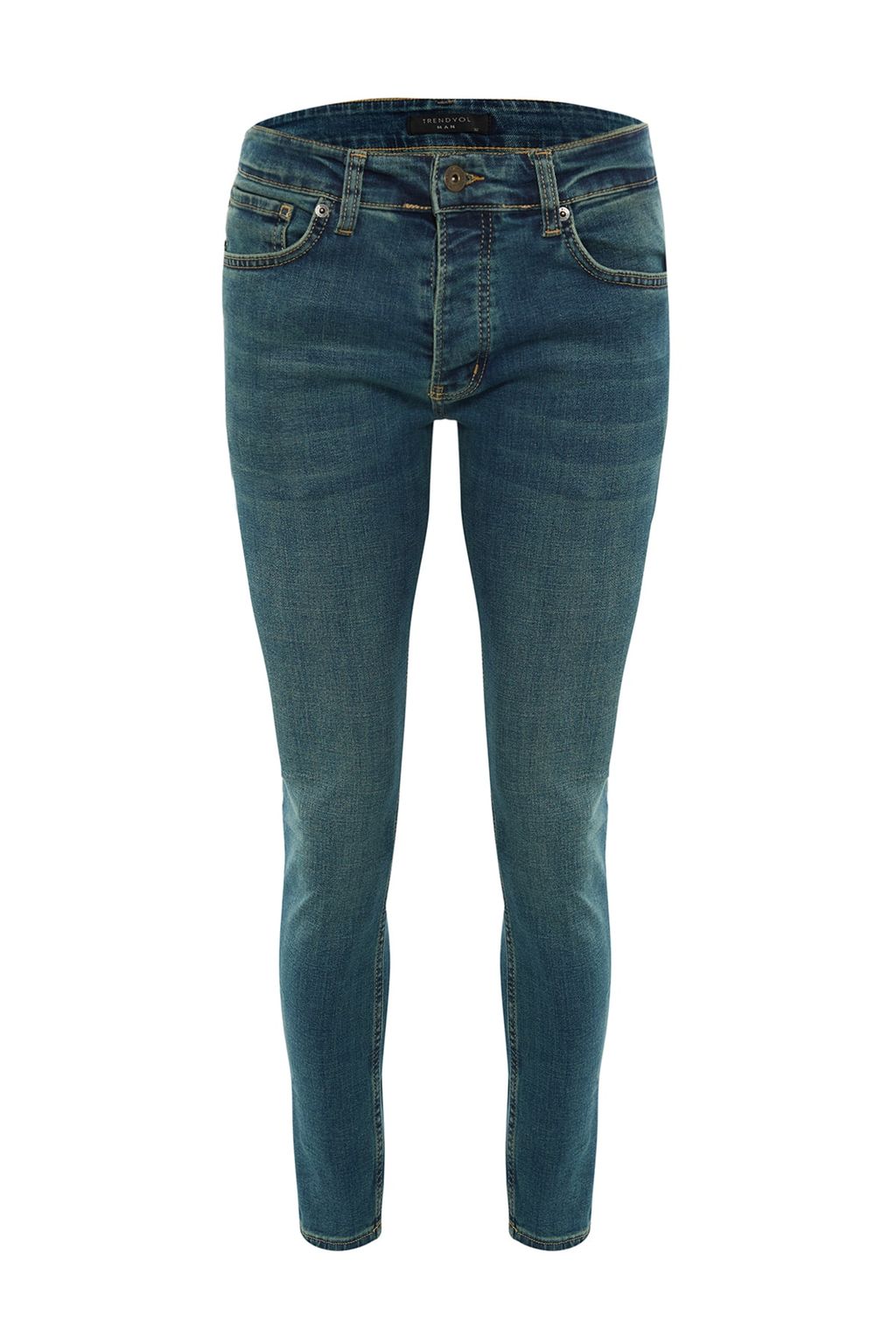 TRENDYOL MAN Indigo Skinny Fit Esnek Kumas Dar Kesim Eskitme Gorunumlu Jeans Kot Pantolon TMNAW22JE0311 - Trendyolmilla фото 8