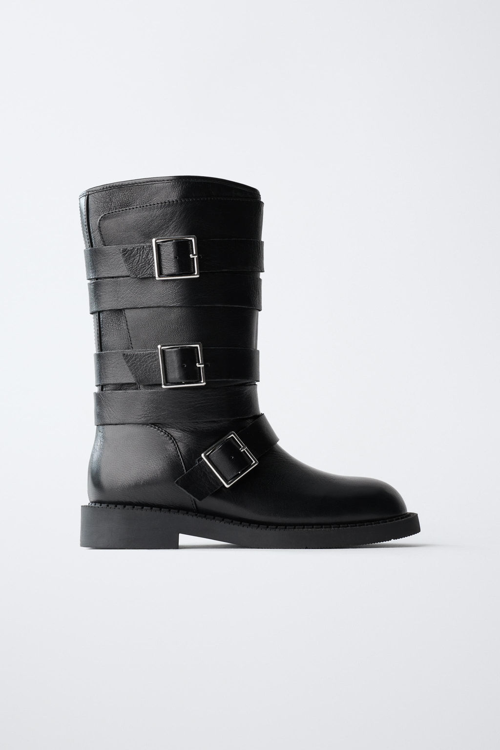 BUCKLED LEATHER BOOTS - Zara фото 2