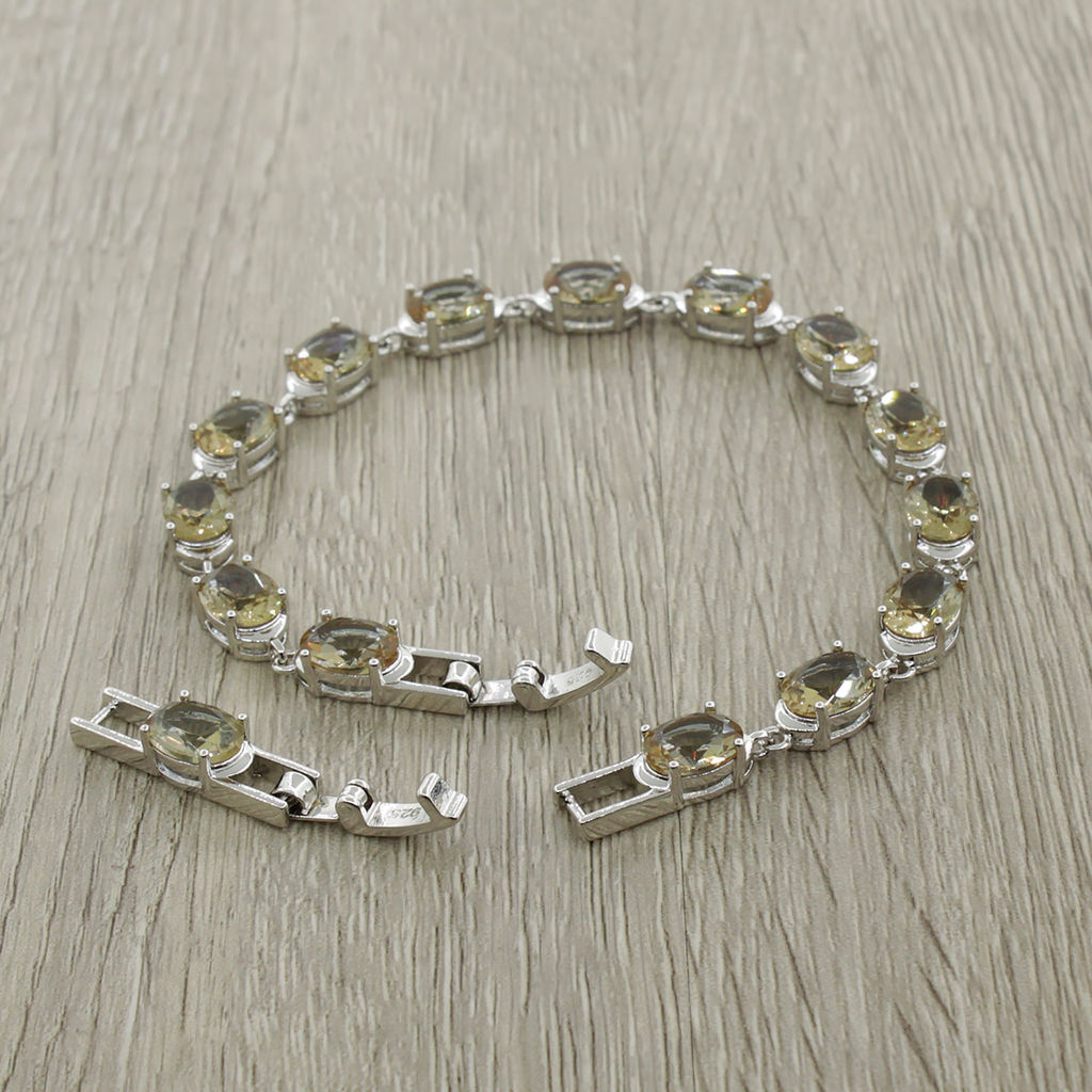 Султанит, браслет Мадлен, покрытие родий, длина 17см - Agat77 фото 3