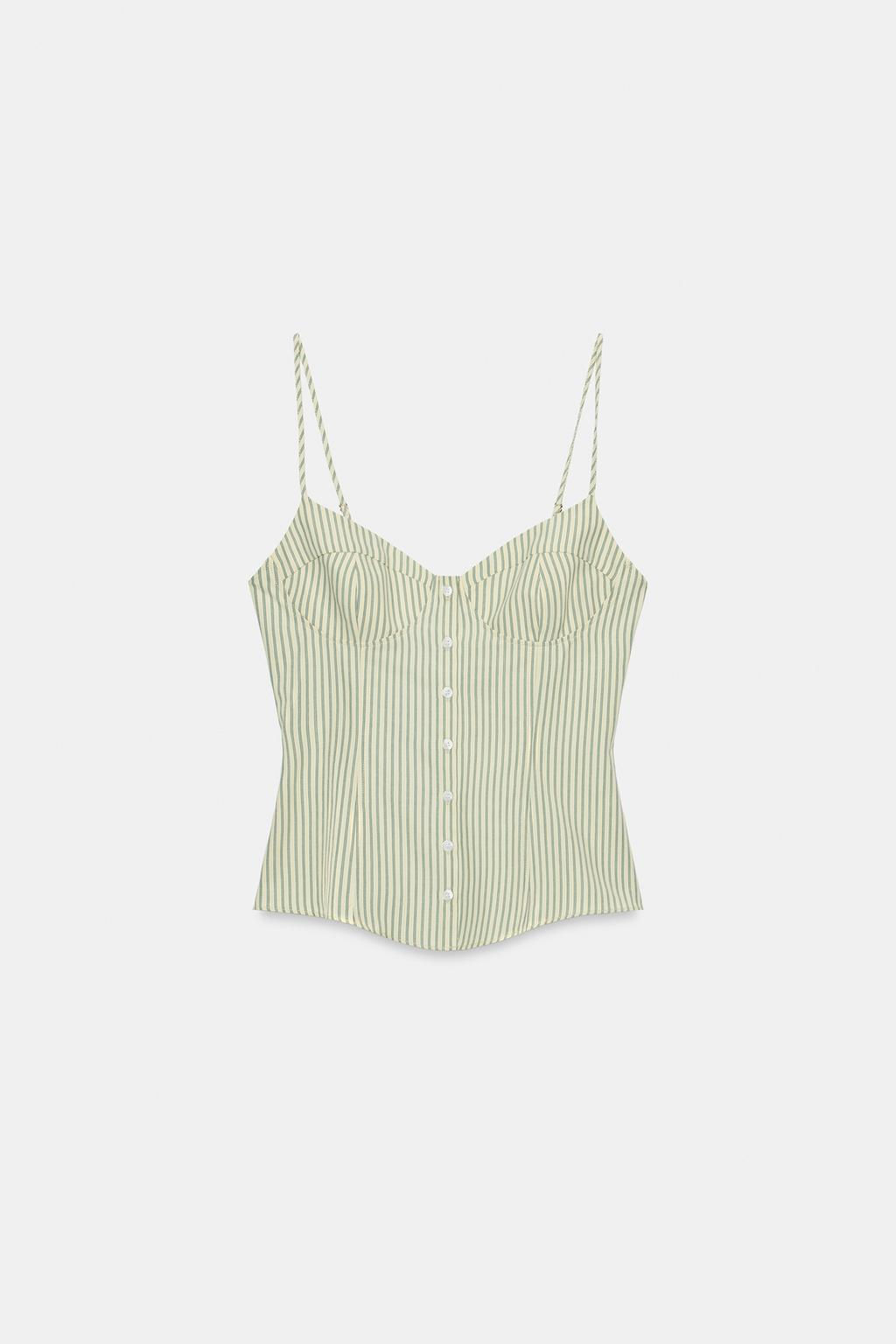 STRIPED CORSETRY-INSPIRED TOP - Zara фото 5