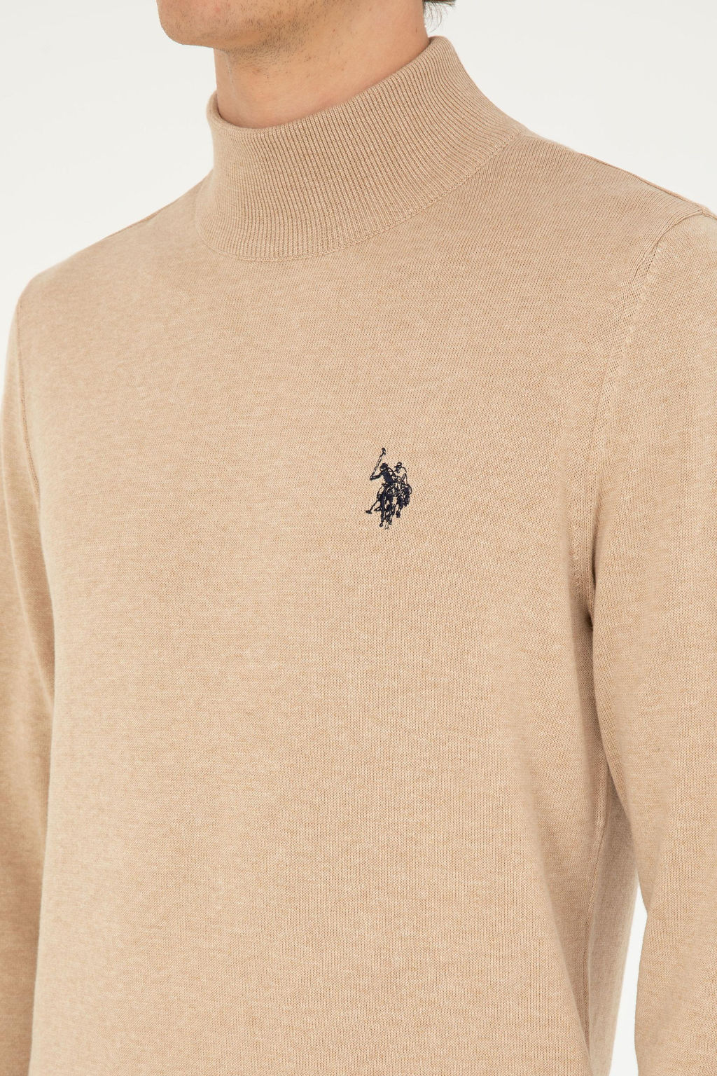 Мужской базовый свитер песочного меланжа Неожиданная скидка в корзине - U.s. polo assn фото 7