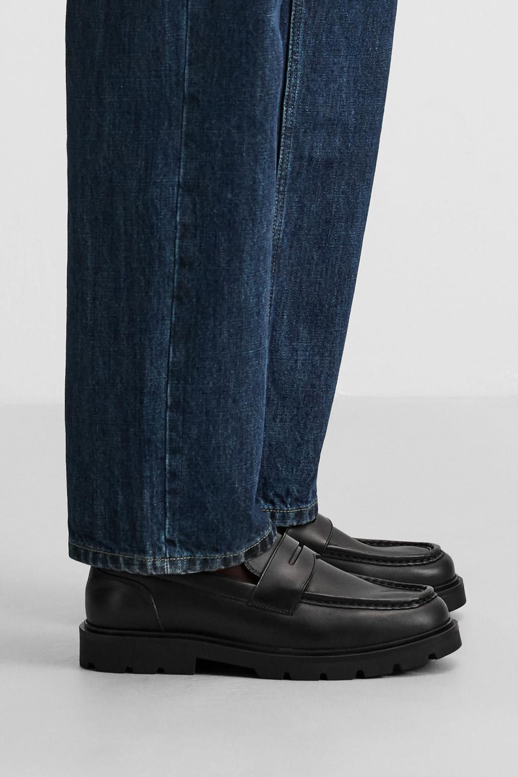 LEATHER PENNY LOAFERS - Zara фото 2