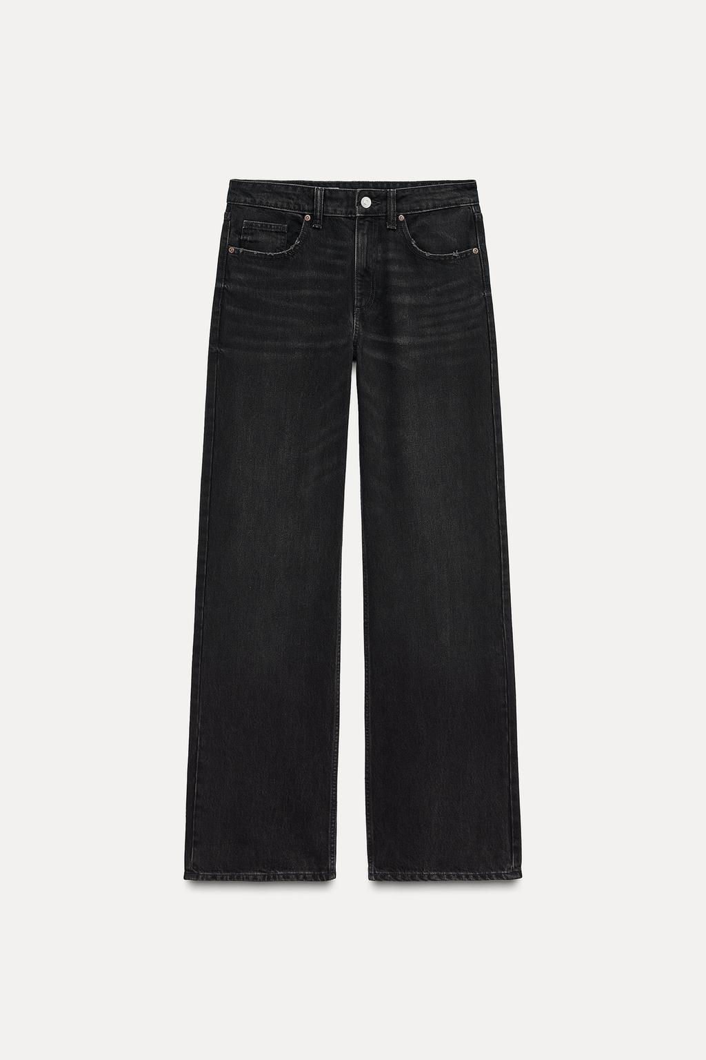 TRF WIDE-LEG MID-RISE FULL LENGTH JEANS - Zara фото 8