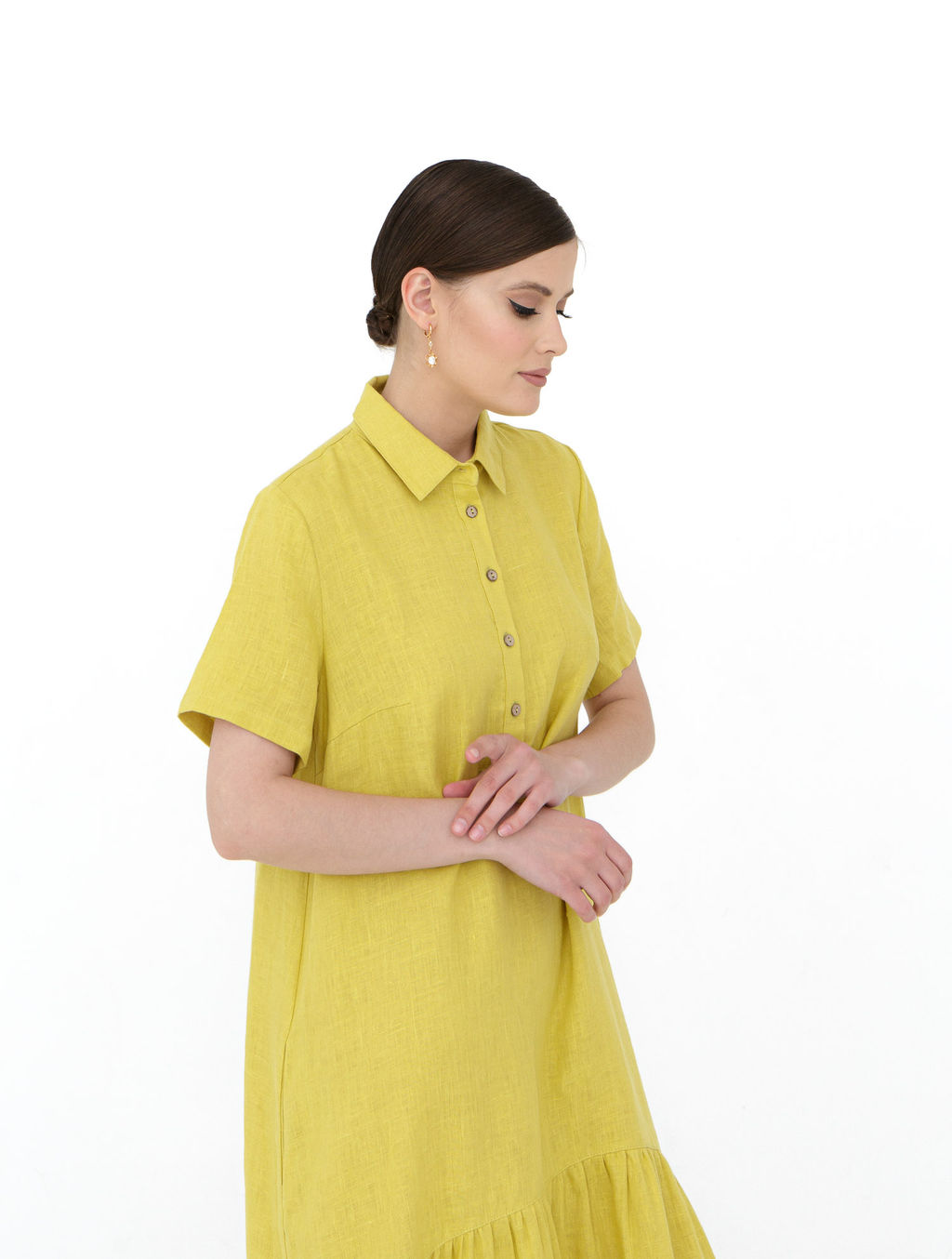 Платье женское КЛ-7521-ИЛ23 пыльно-желтый