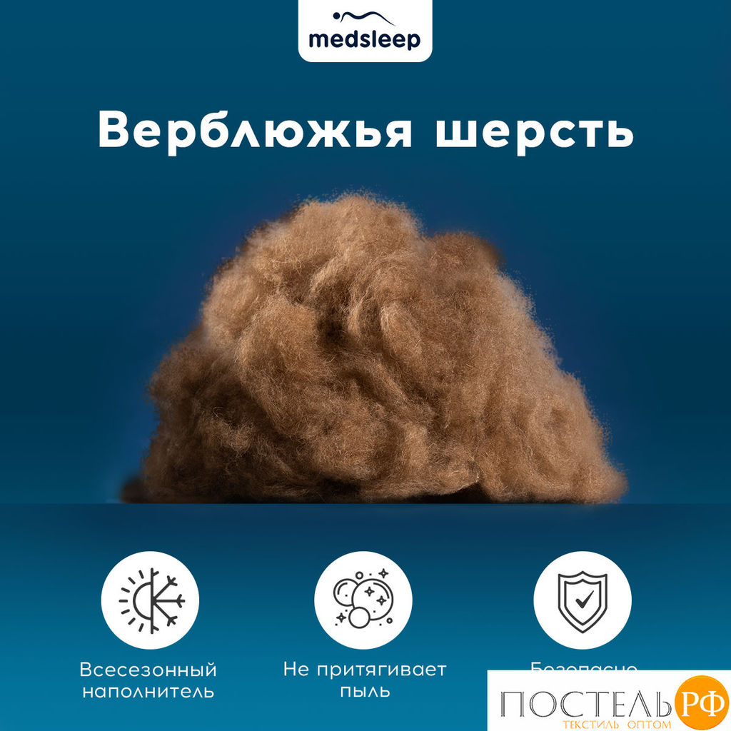 MEDSLEEP CAMEL WOOL Одеяло 200х220, 1пр., микробамбук/шерсть/микроволокно  фото 15
