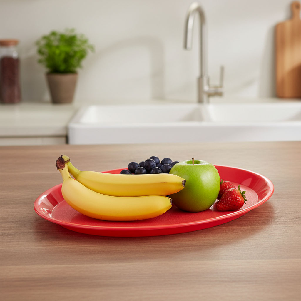 Цена за 2 шт. Поднос "Верона" круглый D320мм (красный) 221109406/01