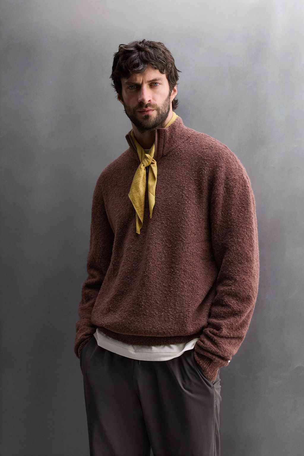 QUARTER-ZIP CONTRAST SWEATER - Zara фото 2