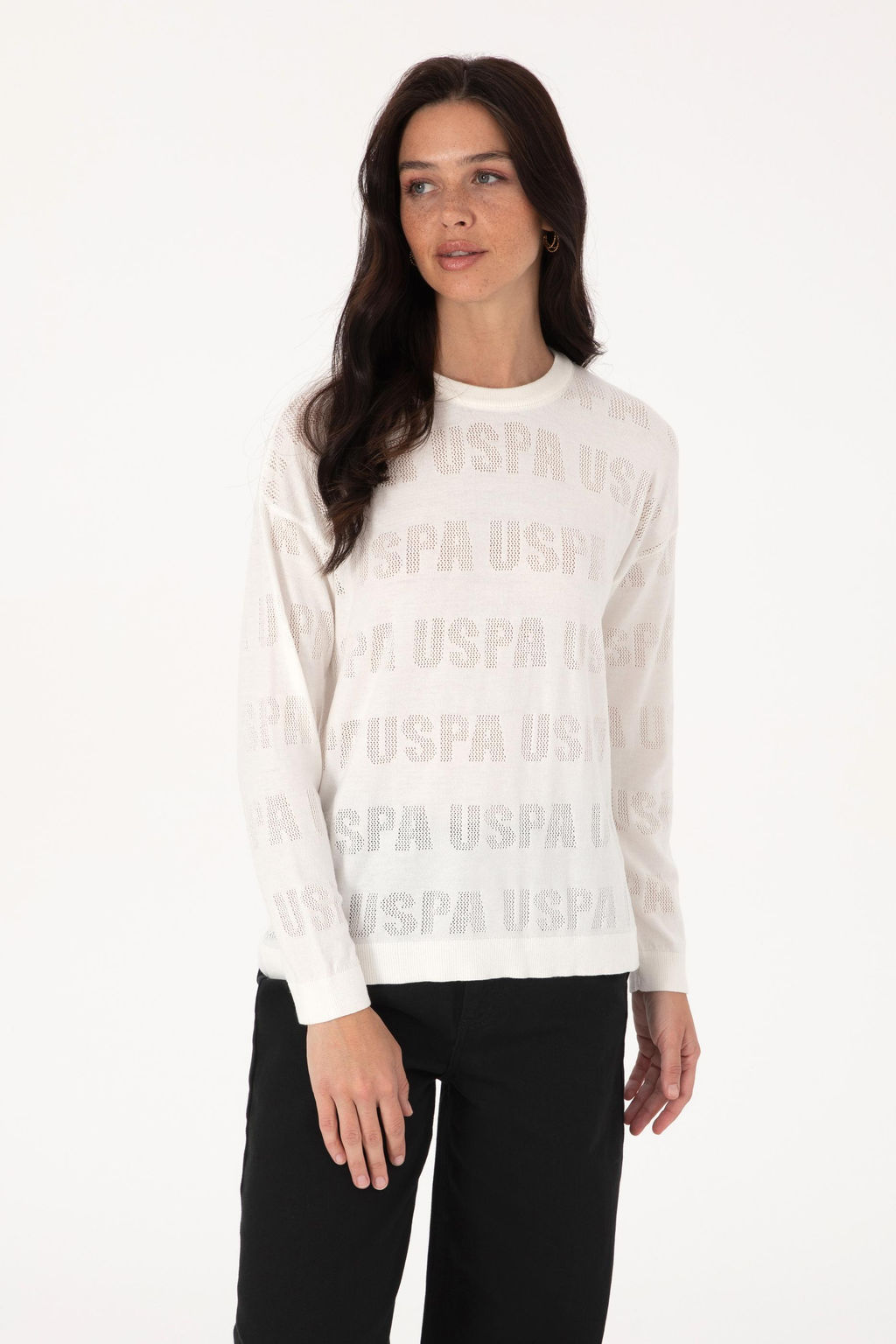 Kad_n Krem Bisiklet Yaka Kazak - U.s. polo assn фото 3